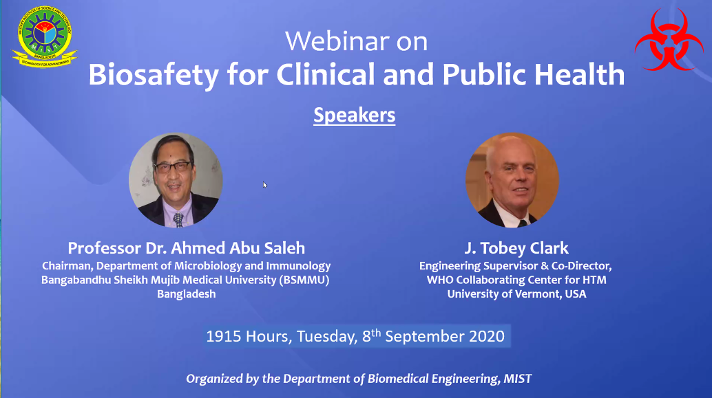 Webinar on Biosafety for Clinical and Public Health